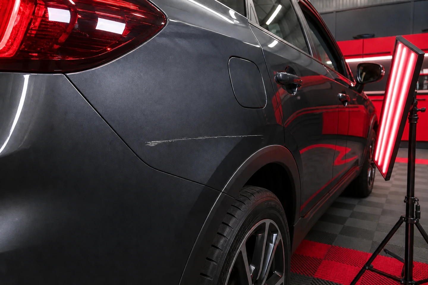 Quarter-panel scratch repair before