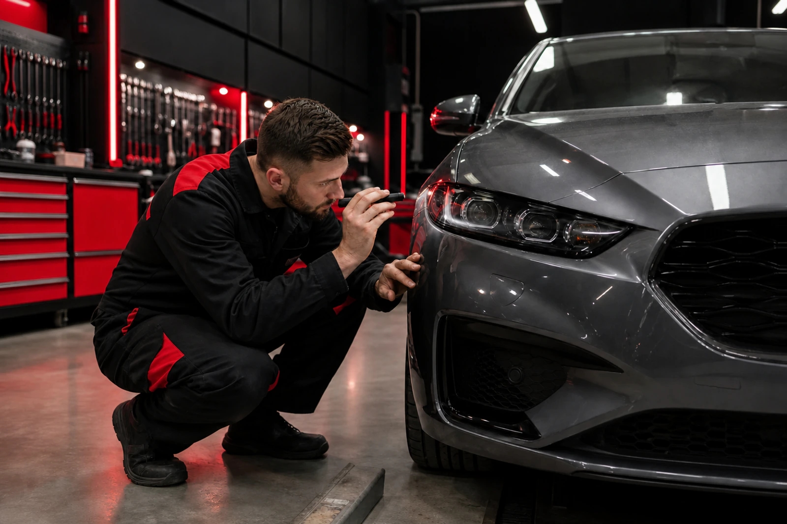 Northstone Vehicle Repairs technician inspecting a vehicle